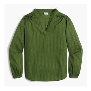Jcrew Factory Popover ruffle top in Swiss dot
